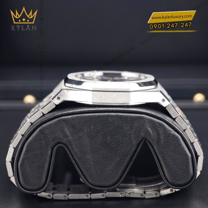 Kỳ Lân Luxury dong ho royal oak 15510st mat xanh dem 10 Đồng hồ Royal Oak mặt số xanh đêm 41mm 15510ST