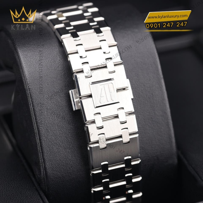 Kỳ Lân Luxury dong ho royal oak 15510st mat xanh dem 5 Đồng hồ Royal Oak mặt số xanh đêm 41mm 15510ST