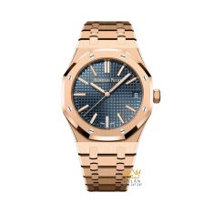 Đồng hồ Royal Oak vàng hồng mặt số xanh đêm 15510OR