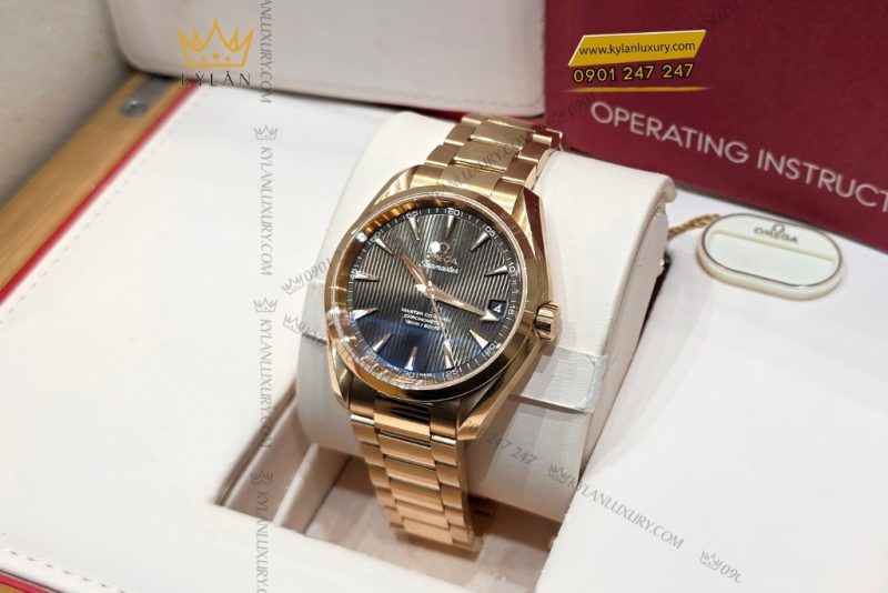 Đồng hồ Omega Seamaster Aqua Terra vàng hồng mặt số xám 38.5mm