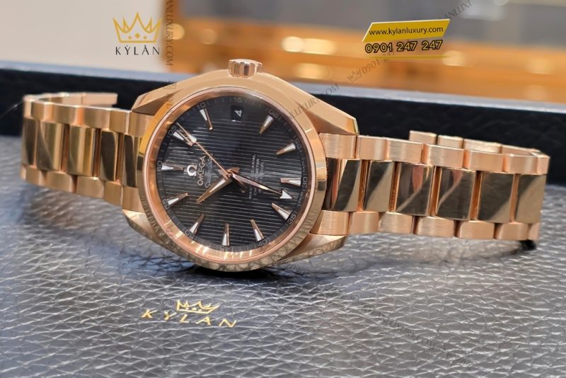 Đồng hồ Omega Seamaster Aqua Terra vàng hồng mặt số xám 38.5mm