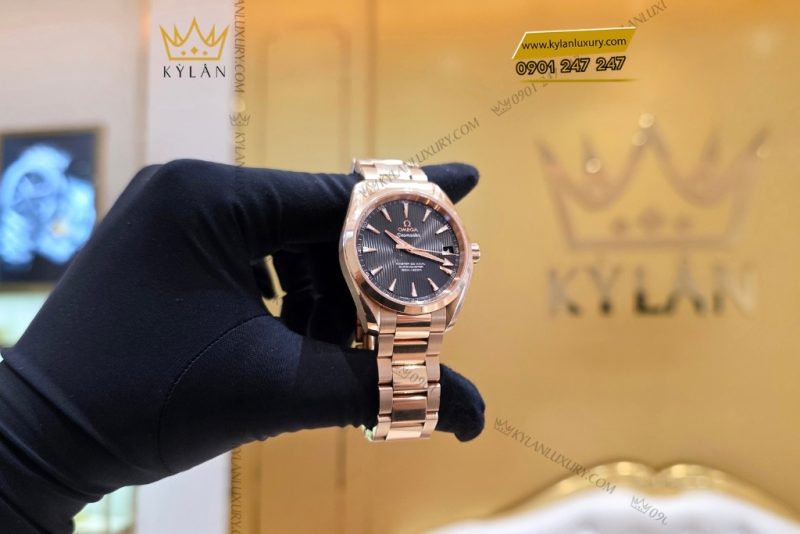 Đồng hồ Omega Seamaster Aqua Terra vàng hồng mặt số xám 38.5mm