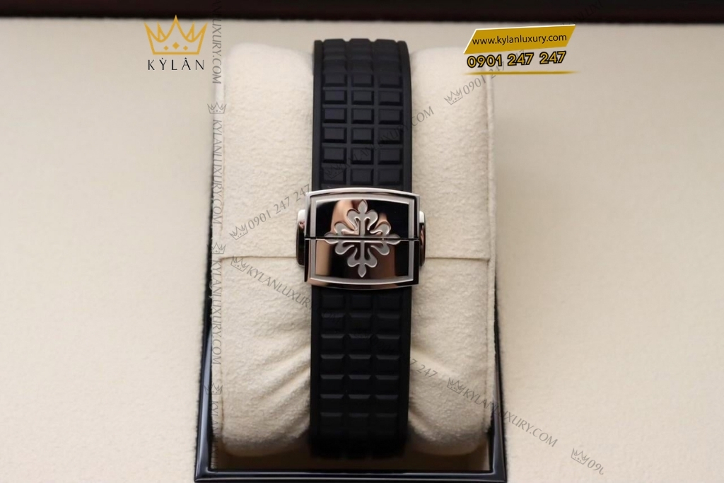 Kỳ Lân Luxury patek philippe aquanaut luce 5267 200a 001 10 Đồng hồ Patek Philippe Aquanaut Luce mặt đen vành kim 5267/200A-001