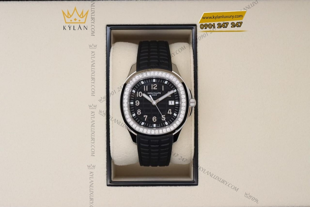 Kỳ Lân Luxury patek philippe aquanaut luce 5267 200a 001 3 Đồng hồ Patek Philippe Aquanaut Luce mặt đen vành kim 5267/200A-001