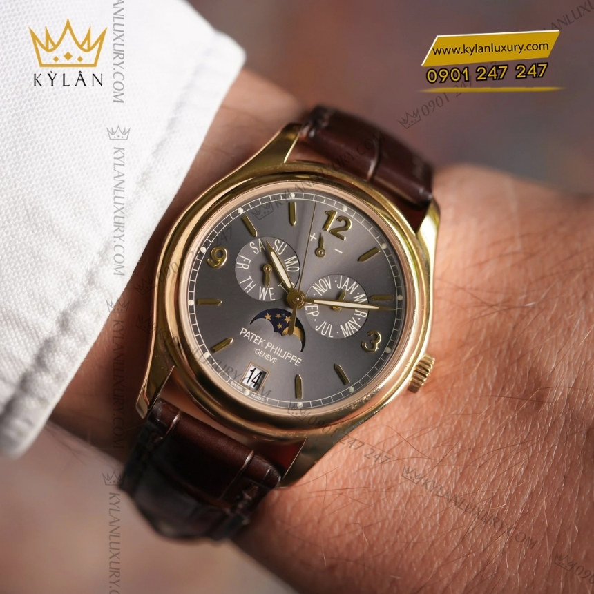 Kỳ Lân Luxury patek philippe complications 5146j 010 9 Đồng hồ Patek Philippe Complications mặt số xám 5146J-010