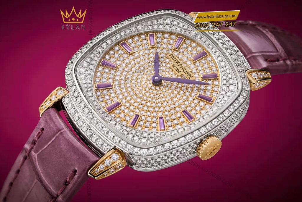 Kỳ Lân Luxury patek philippe gondolo coc da tim 7043 250gr 001 2 Đồng hồ Patek Philippe Gondolo cọc đá tím 7043/250GR-001