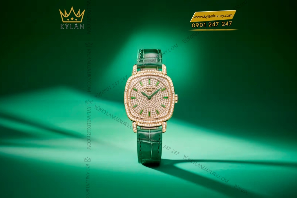 Kỳ Lân Luxury patek philippe gondolo coc da xanh tsavorite 7043 250r 001 2 Đồng hồ Patek Philippe Gondolo cọc đá xanh tsavorite 7043/250R-001
