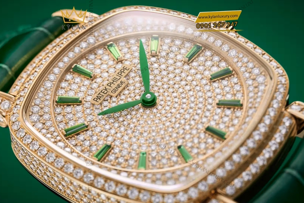 Kỳ Lân Luxury patek philippe gondolo coc da xanh tsavorite 7043 250r 001 8 Đồng hồ Patek Philippe Gondolo cọc đá xanh tsavorite 7043/250R-001