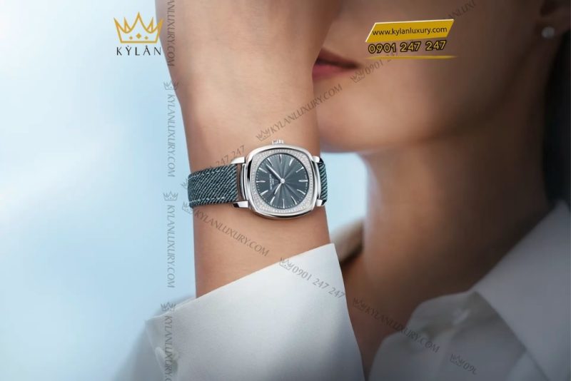 Đồng hồ Patek Philippe Gondolo mặt xanh xám kim cương 7043G-001