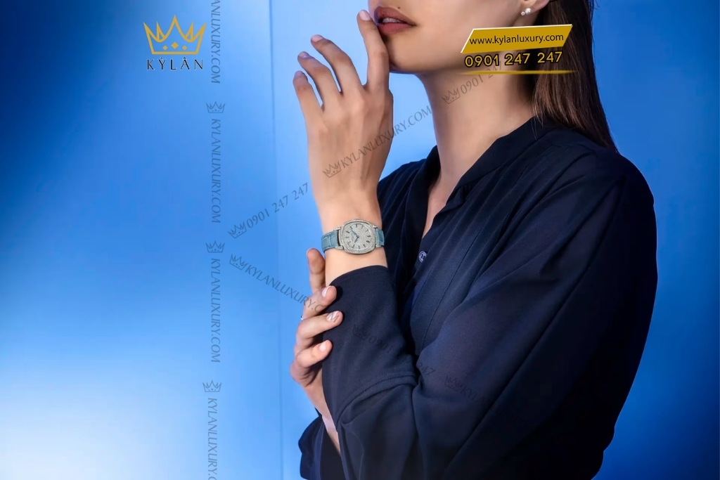 Kỳ Lân Luxury patek philippe gondolo topaz xanh 7043 250g 001 2 Đồng hồ Patek Philippe Gondolo kim cương và topaz xanh 7043/250G-001