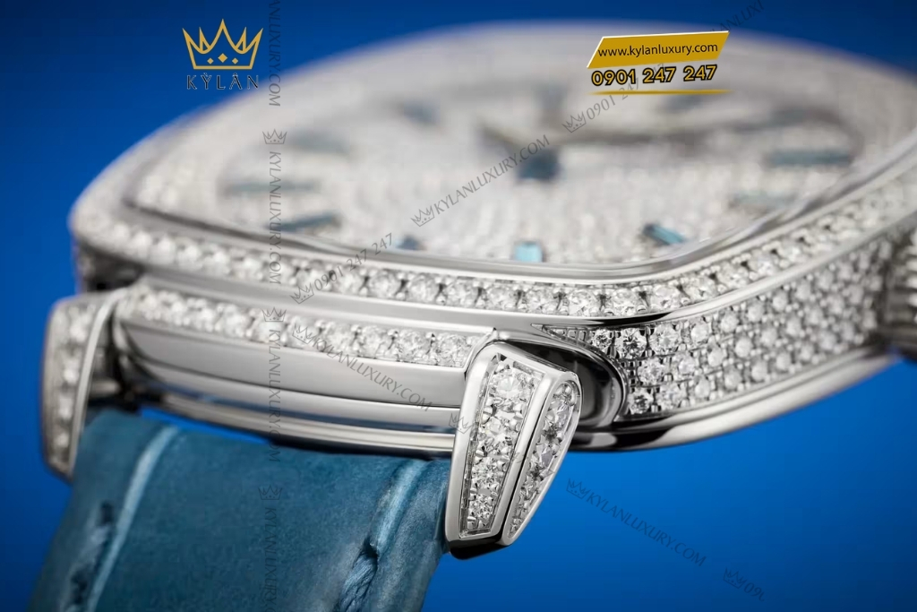 Kỳ Lân Luxury patek philippe gondolo topaz xanh 7043 250g 001 8 Đồng hồ Patek Philippe Gondolo kim cương và topaz xanh 7043/250G-001