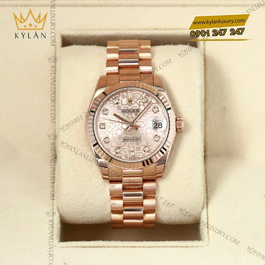Kỳ Lân Luxury rolex datejust 31 vi tinh hong 178275f 0002 2 Đồng hồ Rolex Datejust 31 vi tính hồng 178275F-0002