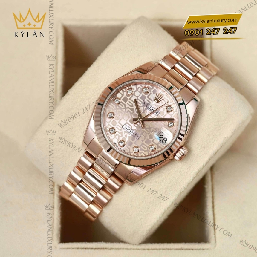 Kỳ Lân Luxury rolex datejust 31 vi tinh hong 178275f 0002 3 Đồng hồ Rolex Datejust 31 vi tính hồng 178275F-0002