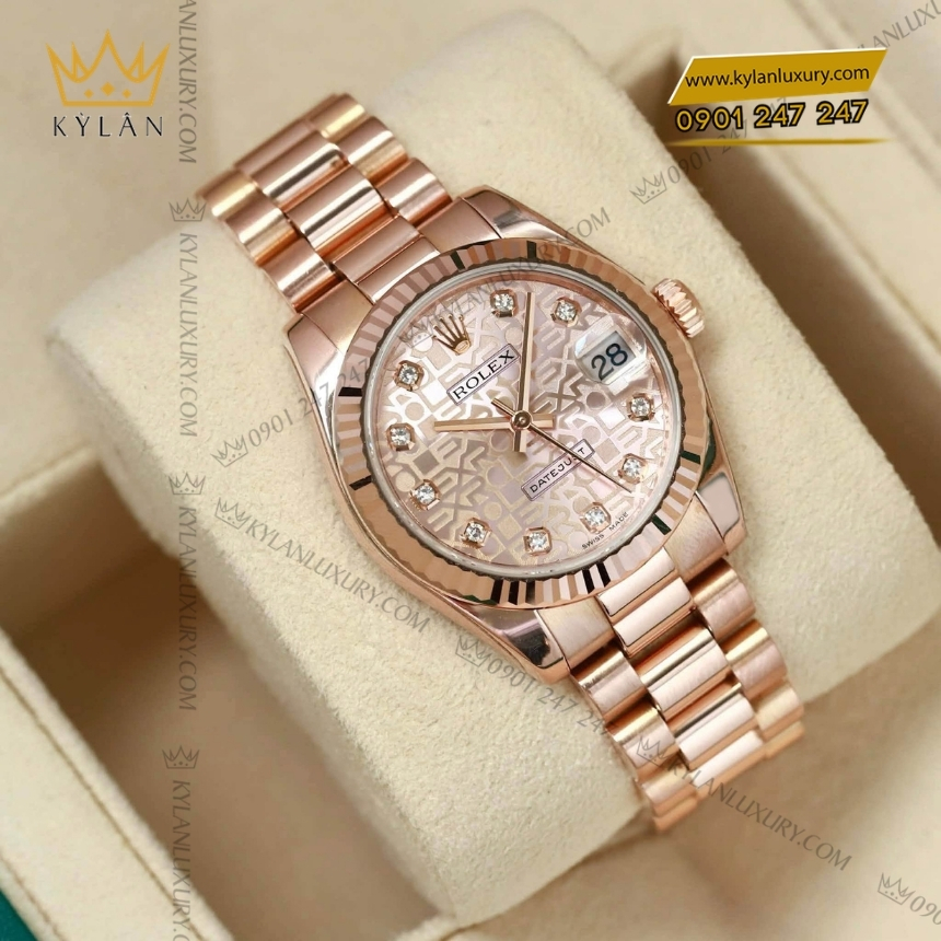 Kỳ Lân Luxury rolex datejust 31 vi tinh hong 178275f 0002 6 Đồng hồ Rolex Datejust 31 vi tính hồng 178275F-0002