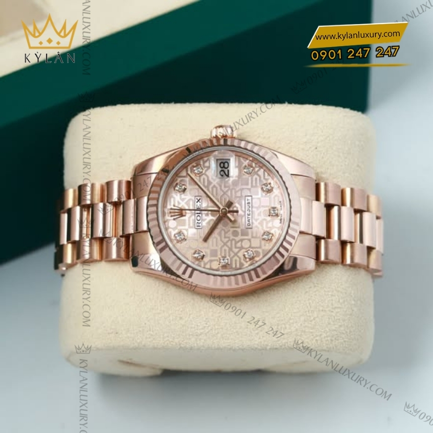Kỳ Lân Luxury rolex datejust 31 vi tinh hong 178275f 0002 7 Đồng hồ Rolex Datejust 31 vi tính hồng 178275F-0002