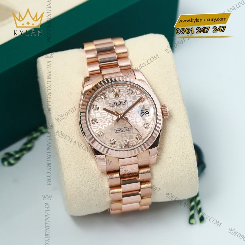 Kỳ Lân Luxury rolex datejust 31 vi tinh hong 178275f 0002 8 Đồng hồ Rolex Datejust 31 vi tính hồng 178275F-0002
