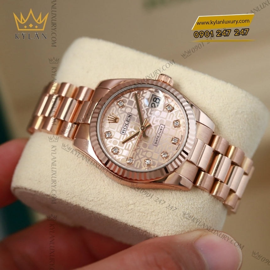 Kỳ Lân Luxury rolex datejust 31 vi tinh hong 178275f 0002 9 Đồng hồ Rolex Datejust 31 vi tính hồng 178275F-0002