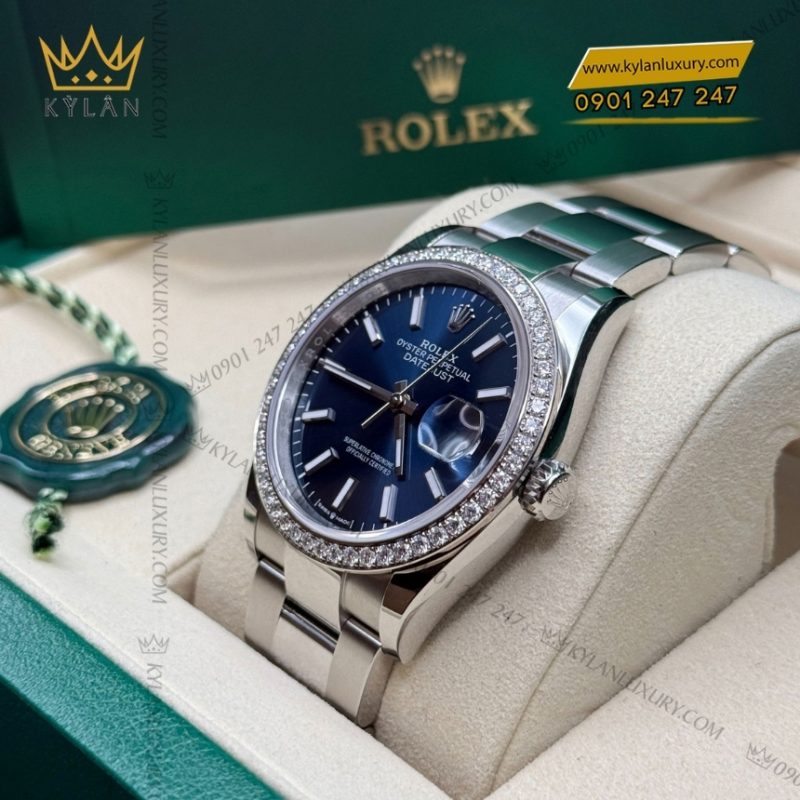 Đồng hồ Rolex Datejust 36 mặt xanh dương dây oyster 126284RBR-0010