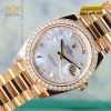 Đồng hồ Rolex Day Date mặt xà cừ vành kim cương 228345RBR-0026