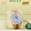Đồng hồ Rolex Day Date mặt xà cừ vành kim cương 228345RBR-0026