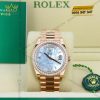 Đồng hồ Rolex Day Date mặt xà cừ vành kim cương 228345RBR-0026