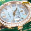 Đồng hồ Rolex Day Date mặt xà cừ vành kim cương 228345RBR-0026