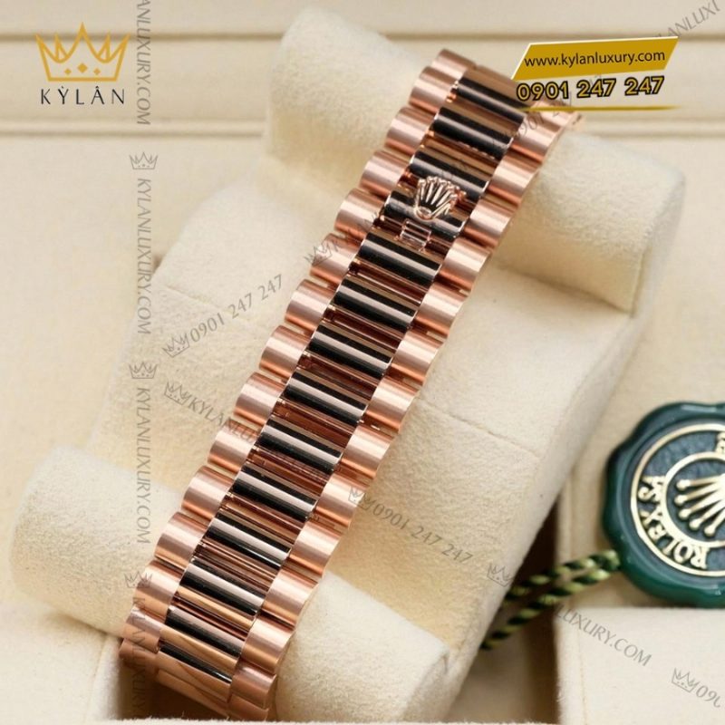 Đồng hồ Rolex Day Date 40 mặt xám ombre vành kim 228345RBR-0025