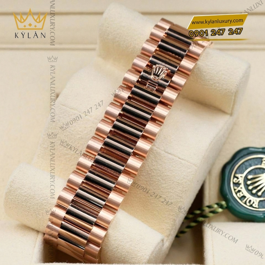 Kỳ Lân Luxury rolex day date 40xam vanh kim 228345rbr 0025 8 Đồng hồ Rolex Day Date 40 mặt xám ombre vành kim 228345RBR-0025