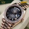 Đồng hồ Rolex Day Date 40 mặt xám ombre vành kim 228345RBR-0025