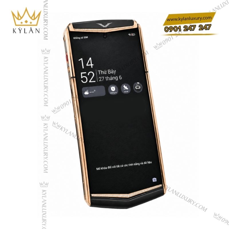 Vertu Agent Q custom vàng hồng kim cương – Bác Hồ và hoa sen