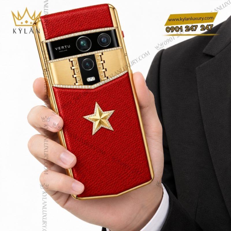 Vertu Agent Q custom vàng vàng đính kim cương – Việt Nam