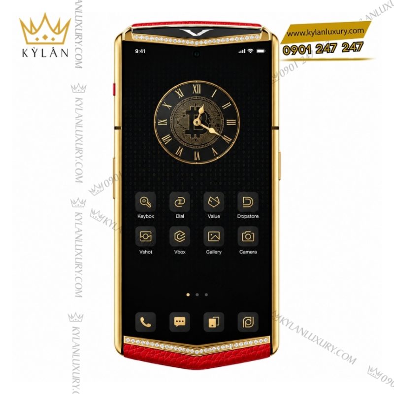 Vertu Agent Q custom vàng vàng đính kim cương – Việt Nam